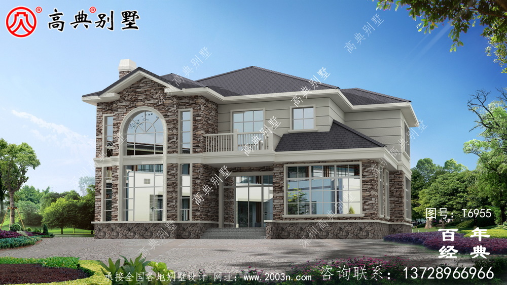 歐式二層農村別墅設計圖_農村小別墅設計圖