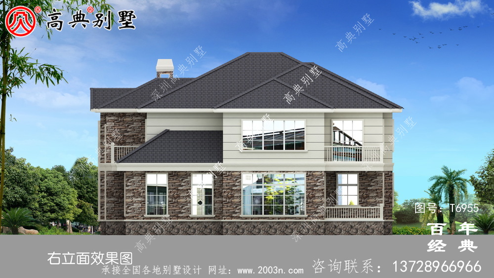 歐式二層農村別墅設計圖_農村小別墅設計圖