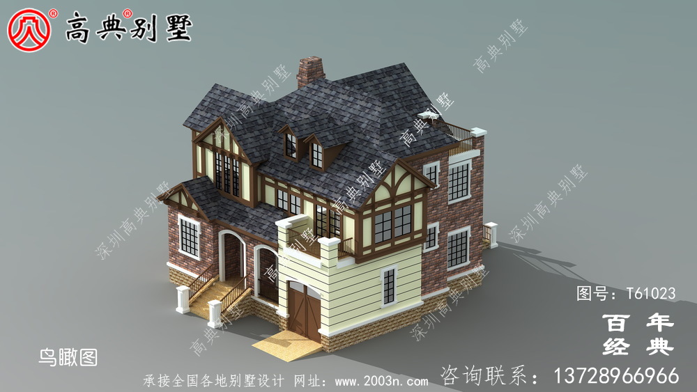 英式風兩層歐式別墅設計圖和效果圖_鄉村兩層別墅設計圖