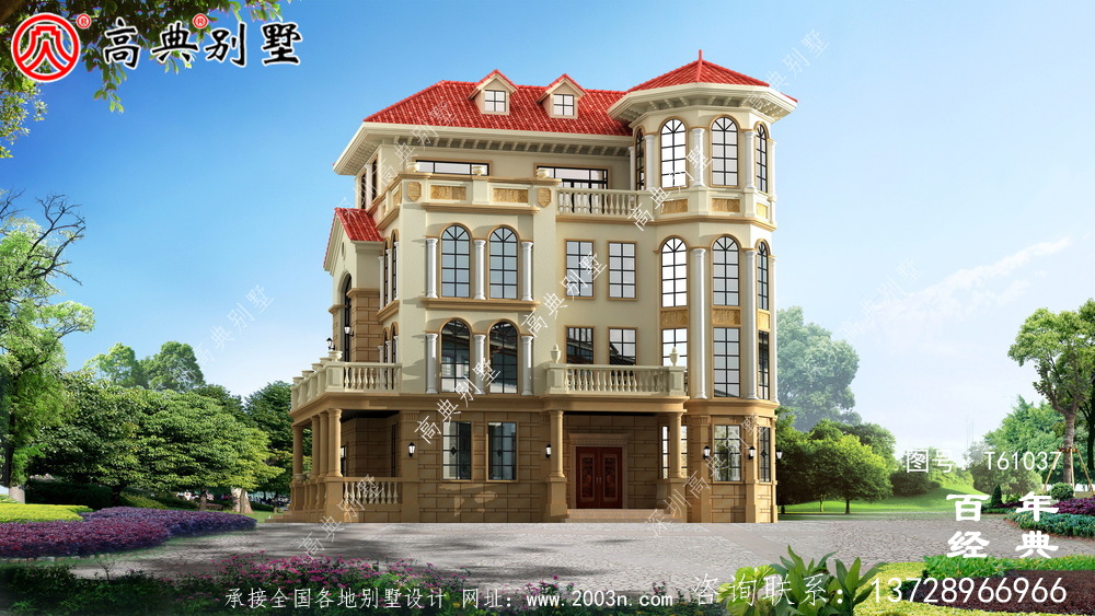 四層簡(jiǎn)歐別墅設(shè)計(jì)圖紙施工圖及效果圖_農(nóng)村四層別墅設(shè)計(jì)