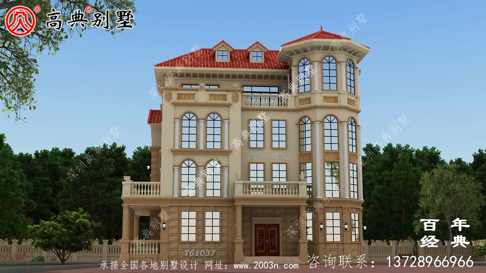 四層簡(jiǎn)歐別墅設(shè)計(jì)圖紙施工圖及效果圖_農(nóng)村四層別墅設(shè)計(jì)