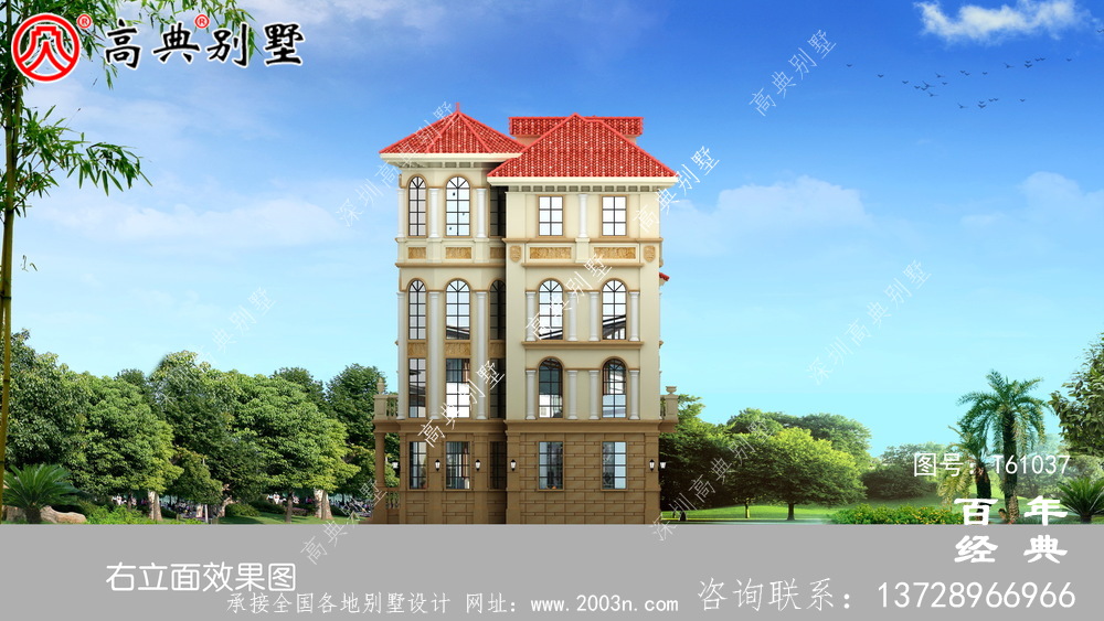 四層簡(jiǎn)歐別墅設(shè)計(jì)圖紙施工圖及效果圖_農(nóng)村四層別墅設(shè)計(jì)