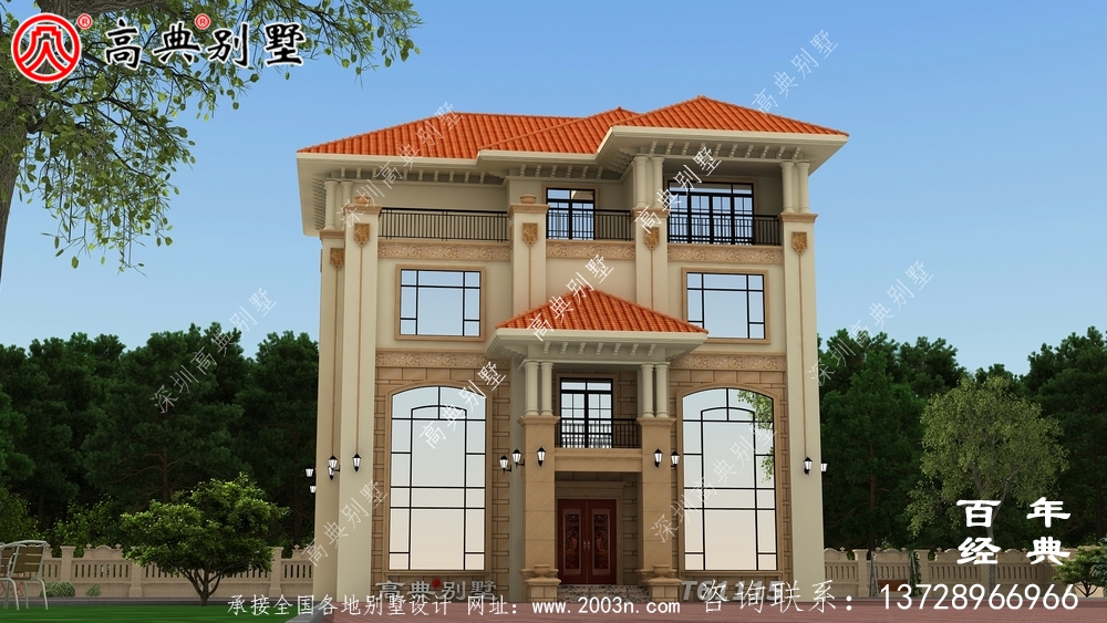 四層帶露臺農村自建房別墅設計圖紙_農村四層房屋設計