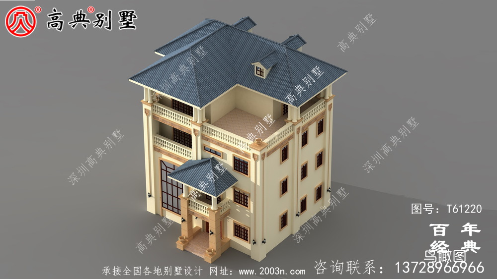 歐式四層別墅設計效果圖_農村四層自建房屋設計圖