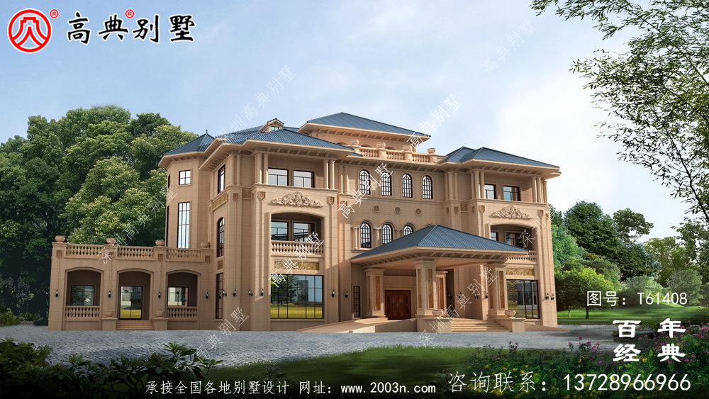 歐式四層豪華別墅設計全套圖紙_四層別墅設計圖紙