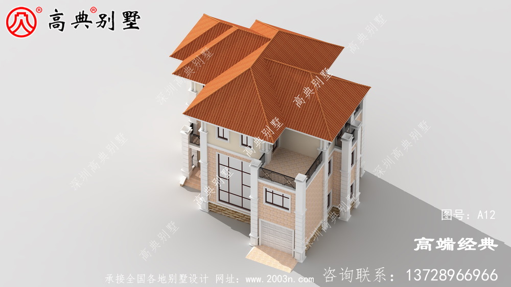 奢華不浮夸的歐式三層別墅設計效果圖，帶挑空大廳落地窗