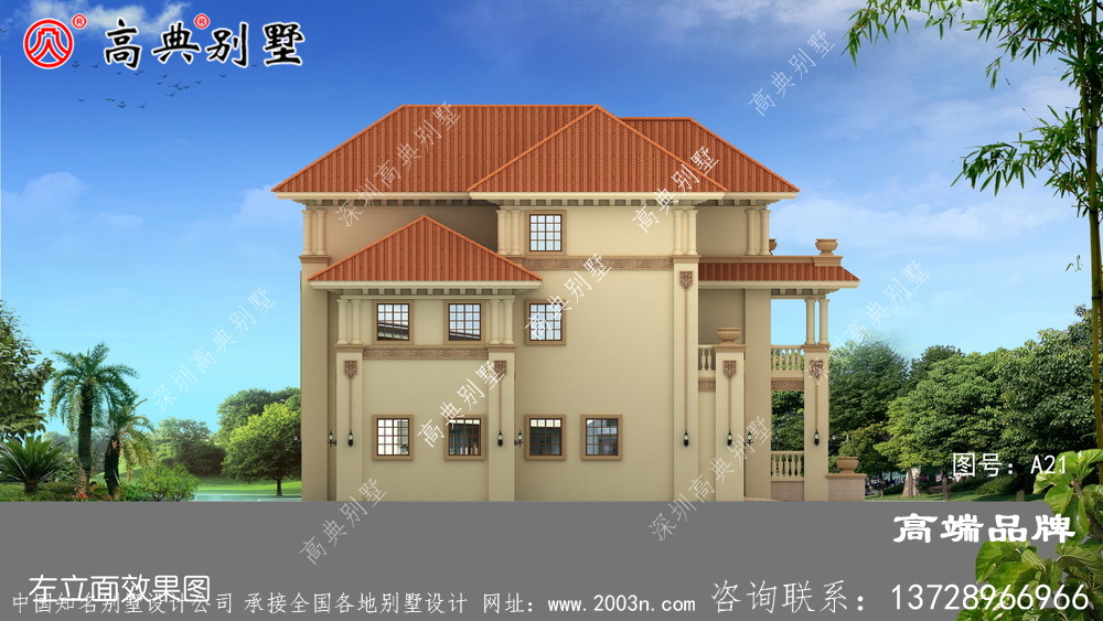 奢華獨(dú)棟意大利風(fēng)格農(nóng)村自建別墅設(shè)計(jì)圖