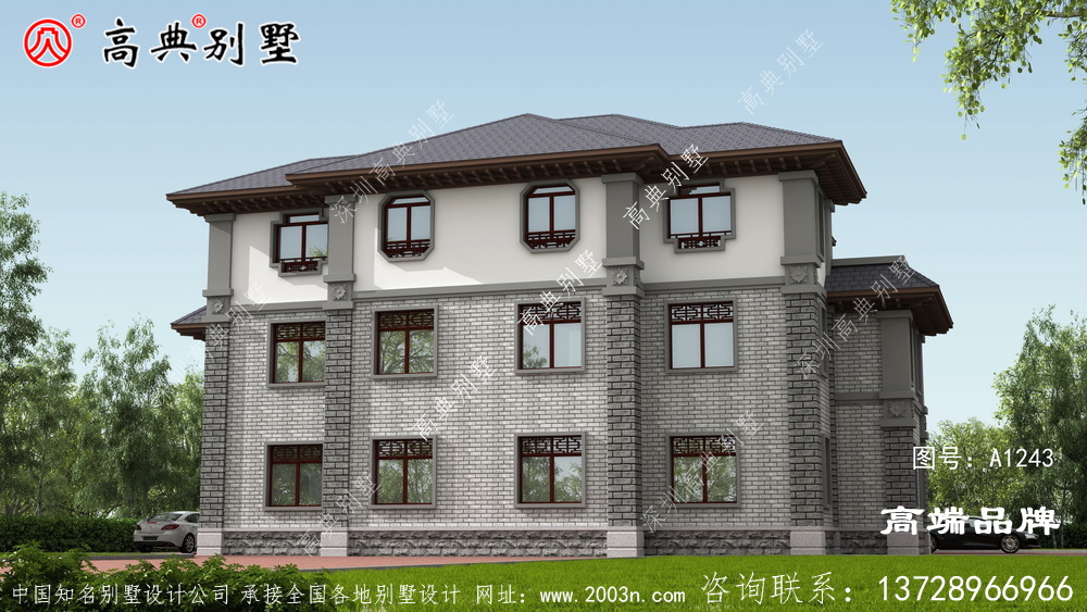 三層中式別墅效果圖