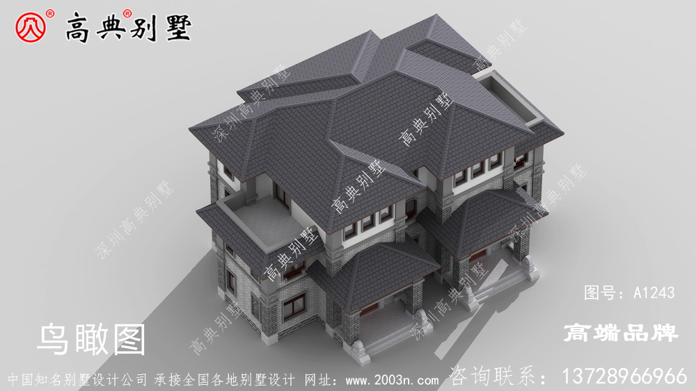 三層中式別墅效果圖