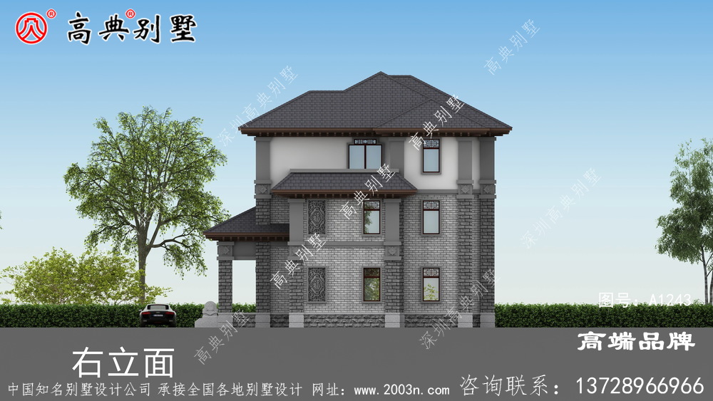 三層中式別墅效果圖