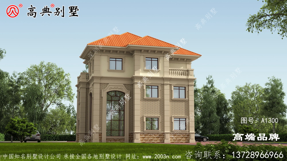 清新自然的法式風格別墅外觀效果圖