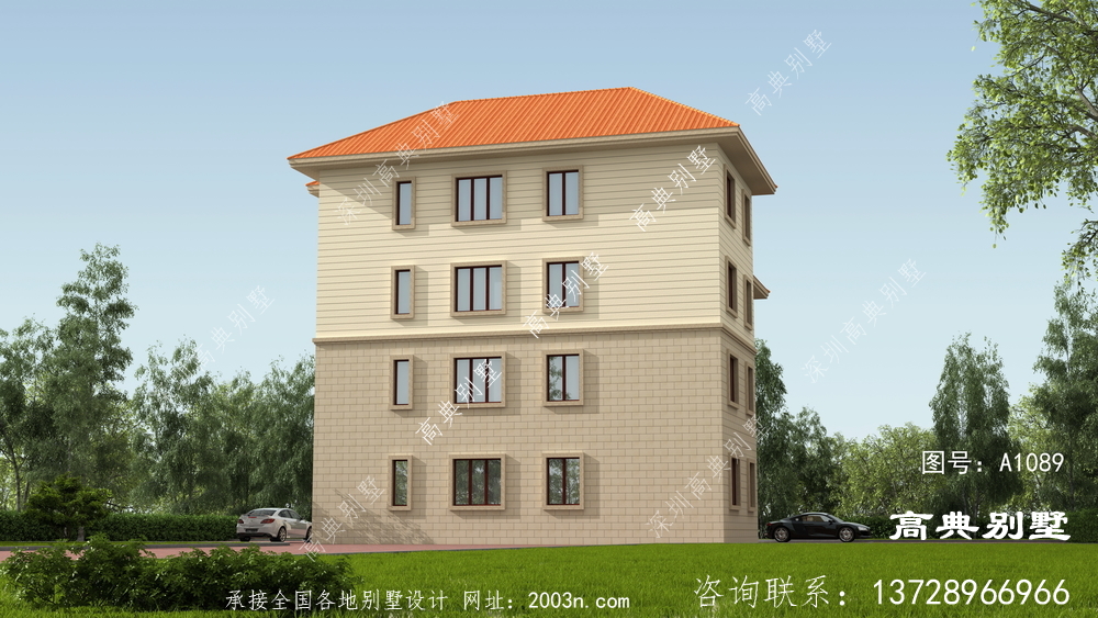 農村四層別墅設計圖，外觀漂亮，有陽光室