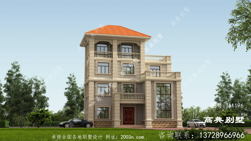 農(nóng)村四樓半別墅建設(shè)設(shè)計圖，外觀形式獨特