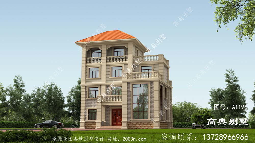 農(nóng)村四樓半別墅建設(shè)設(shè)計圖，外觀形式獨特