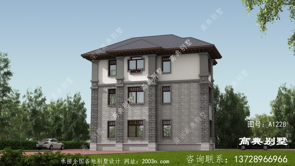 中式別墅，白墻粉黛不愧是中式最美的風采