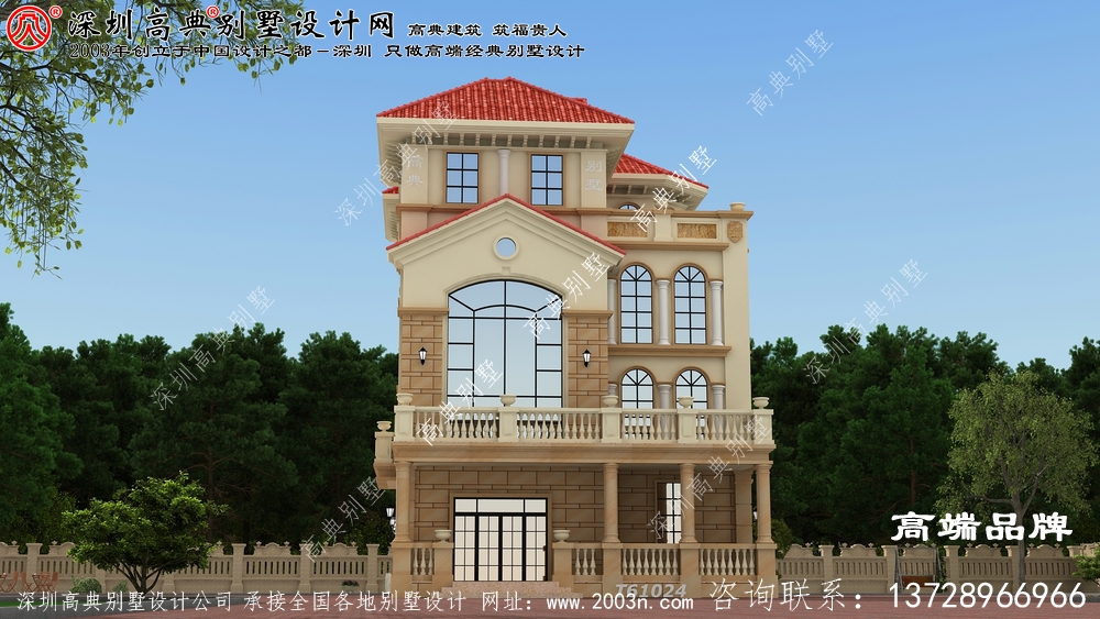 四層農村自建別墅設計圖，框架結構 主體造價：60萬