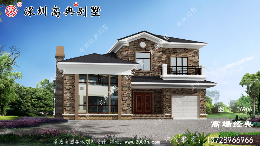 鄉村二層樓簡約大氣效果圖，鄉村建房首選，你心動了嘛。