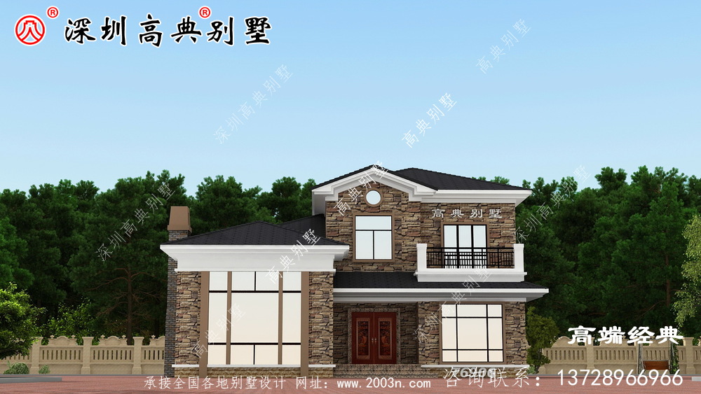 鄉村二層樓簡約大氣效果圖，鄉村建房首選，你心動了嘛。