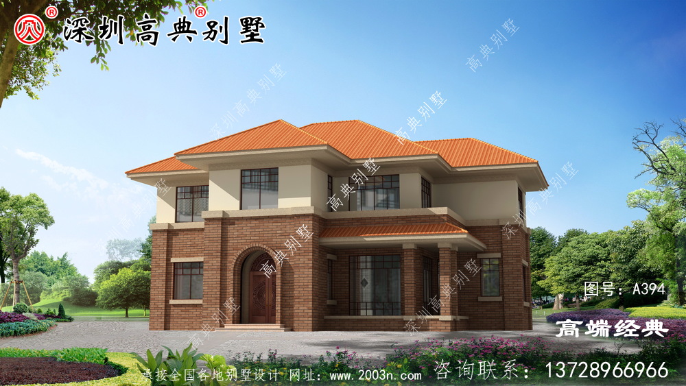 農(nóng)村帶露臺(tái)二層別墅圖,外觀簡(jiǎn)潔漂亮,住著更舒適