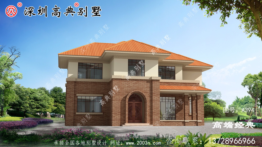 農(nóng)村帶露臺(tái)二層別墅圖,外觀簡(jiǎn)潔漂亮,住著更舒適