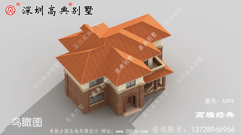 農(nóng)村帶露臺(tái)二層別墅圖,外觀簡(jiǎn)潔漂亮,住著更舒適