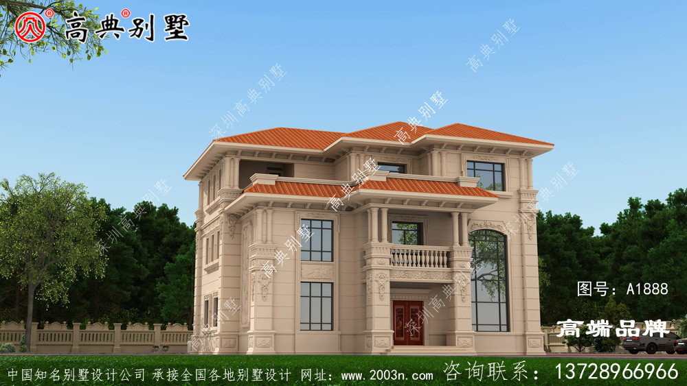 歐式石材三層別墅戶型圖，看完覺得自己家房子白建了