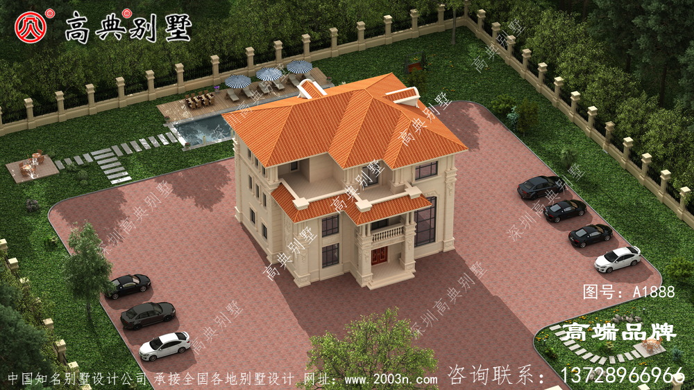 歐式石材三層別墅戶型圖，看完覺得自己家房子白建了