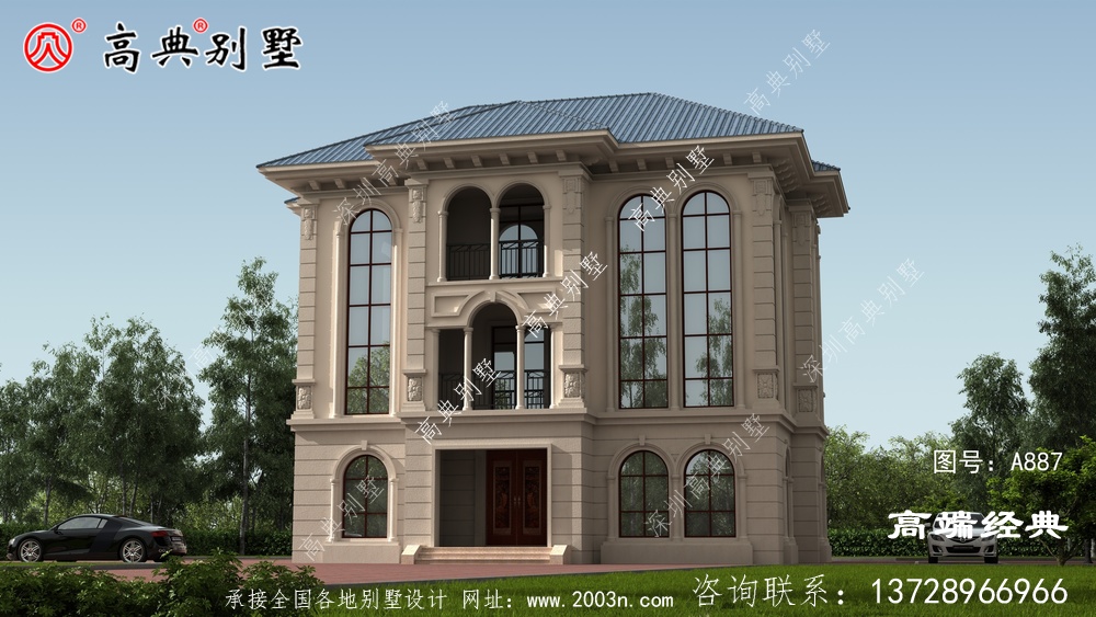 下面這款歐式別墅,既美觀又實用,很適合農村建造。