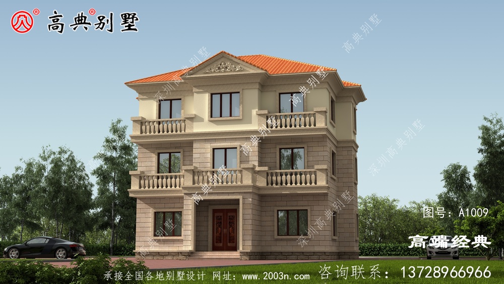 鄉村三層別墅，建好后，照樣豪宅即視感十足。