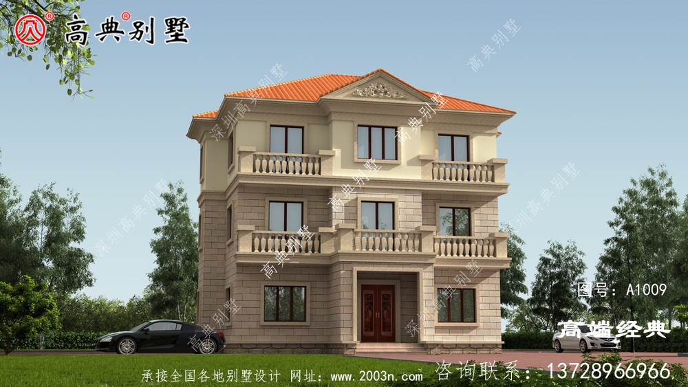 鄉村三層別墅，建好后，照樣豪宅即視感十足。