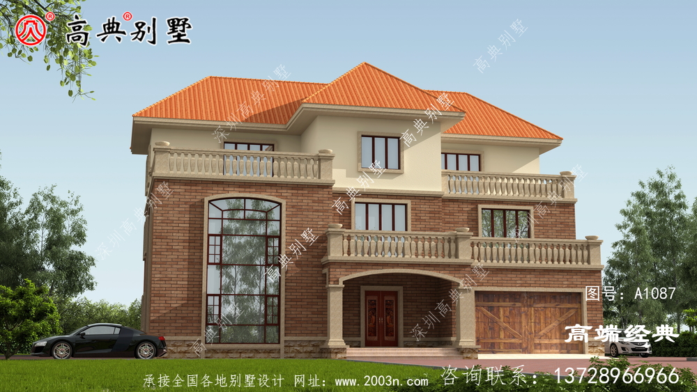 這款歐式三層別墅，室內(nèi)外都很大氣，蓋一棟，很風(fēng)光。