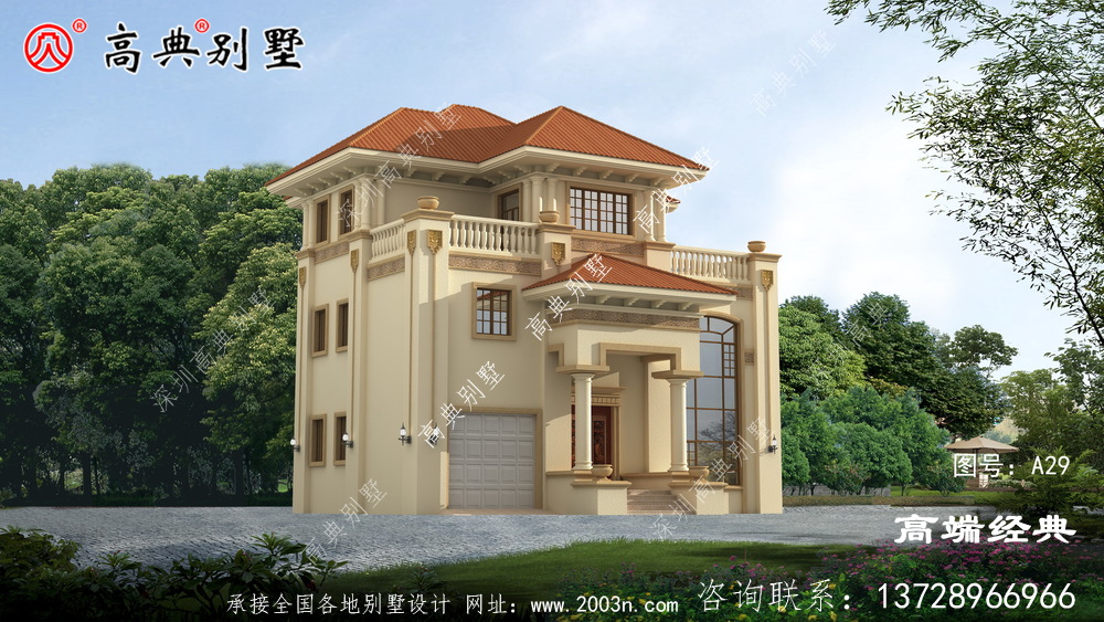 鄉村歐式三層別墅設計圖，父母住在里面天天樂呵呵