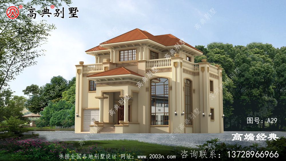 鄉村歐式三層別墅設計圖，父母住在里面天天樂呵呵