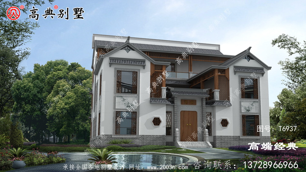 中式經(jīng)典灰白組合，室內(nèi)功能更是齊全