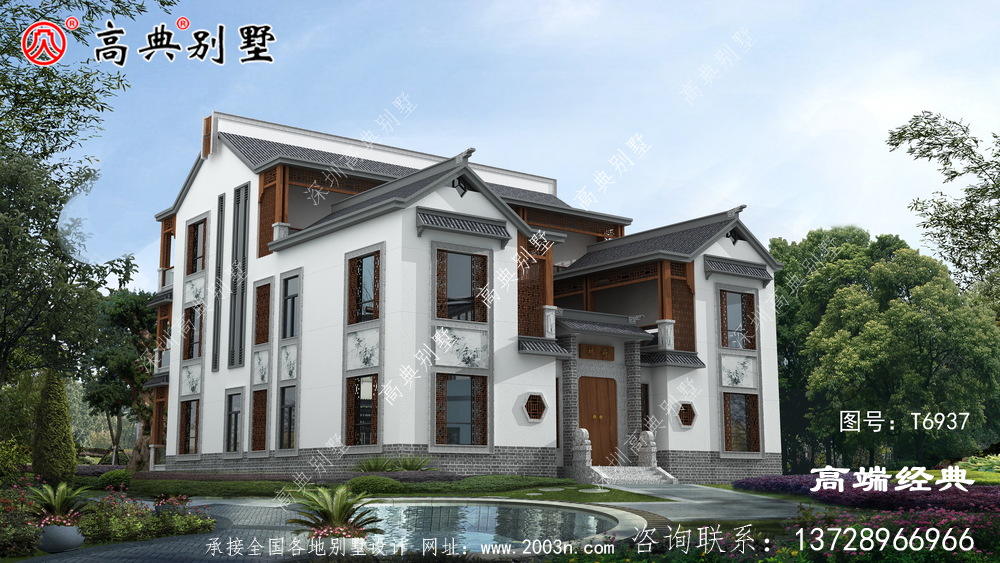 中式經(jīng)典灰白組合，室內(nèi)功能更是齊全